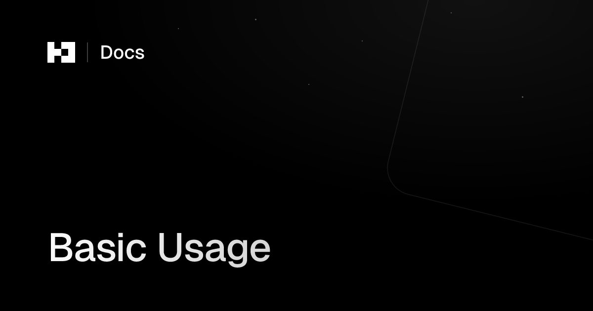 Basic Usage